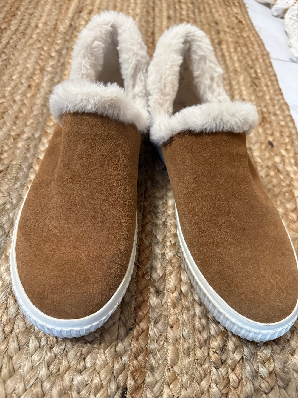 Timberland Chestnut Suede Faux-Fur Slip-On Sneakers